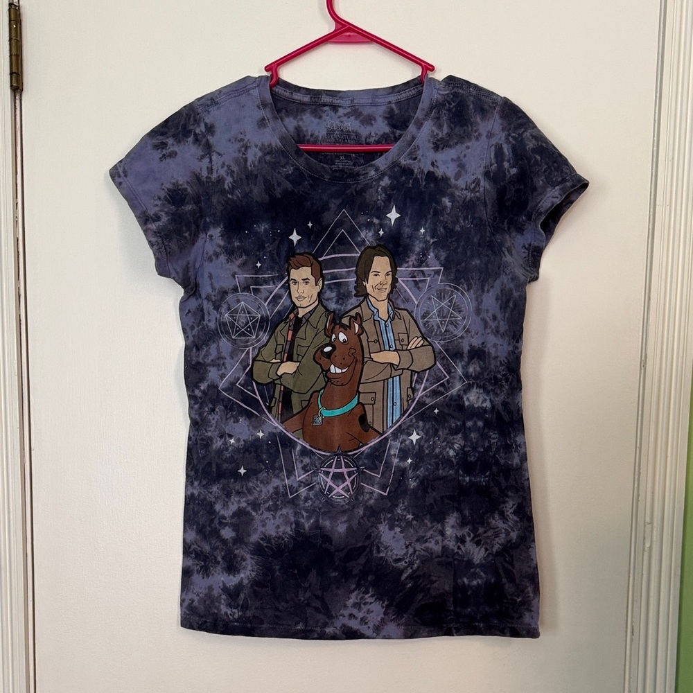 Supernatural Graphic T-Shirt - Blue Tie-Dye